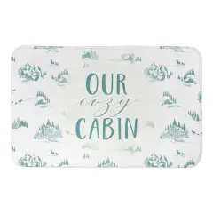 Designs Direct Snowy Town Teal Cozy Cab Bath Mat, 34" x 21"