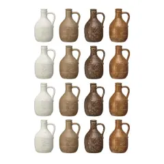 Hello Honey&reg; 6" Bohemian Charm Stoneware Vase with Handle Set of 4