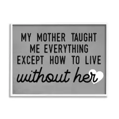 Stupell Industries My Mother Taught Everything Phrase Family Grievance Framed Giclee Art White