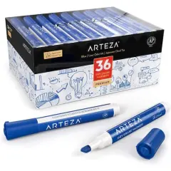 Arteza&reg; Blue Chisel Tip Dry Erase Markers, 36ct.