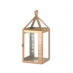 13.75" Rose Metal Frame Caring Lantern