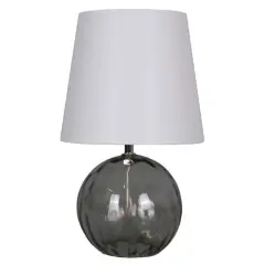 13" Glass Sphere Table Lamp with White Fabric Shade by Ashland&reg; Gray