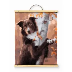 16" x 20" Dog in Tree Paint-by-Number Kit with Wood Display Hanger by Artist's Loft&reg;