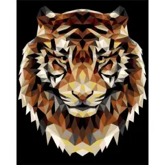 Crafting Spark Celebration Poly Tiger Painting by Numbers Kit
