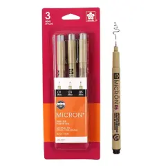 Pigma&reg; Micron&trade; Fine Line Black 3 Piece Pen Set