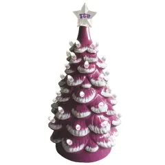 Santa's Workshop 14" NCAA College Team Ceramic LED Christmas Tree Texas Christian University