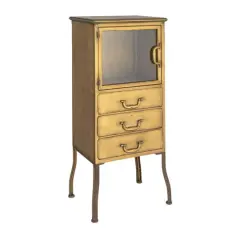 Hello Honey&reg; 35.5" 3-Drawer Metal Cabinet Gold
