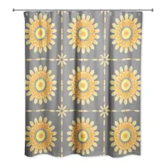 Mandalas Shower Curtain Gray