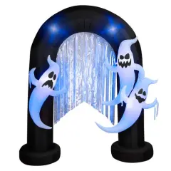 9ft. Airblown&reg; Halloween Inflatable Ghost Archway with Flickering Black Lights & Metallic Streamers