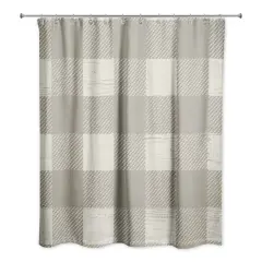 Taupe Buffalo Check Shower Curtain