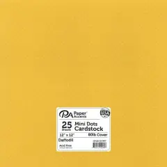 PA Paper&trade; Accents 12" x 12" 80lb. Mini Dot Cardstock, 25 Sheets Daffodil