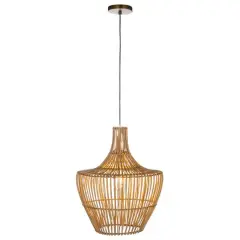 Hello Honey&reg; Round Wicker Pendant Light