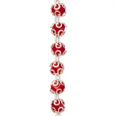 Red Faceted Glass Bead With Bead Cap, 10mm by Bead Landing&trade;