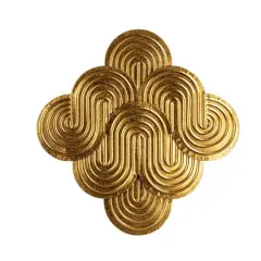 Hello Honey&reg; 31.25" Gold Decorative Waves Metal Wall Art