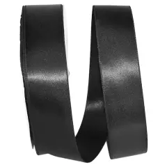 JAM Paper 1.5" x 100yd. Double Face Satin Ribbon Black
