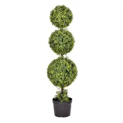 4ft. Artificial Triple Ball Green Boxwood Topiary