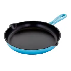 MegaChef Round 10.25" Blue Enameled Cast Iron Skillet