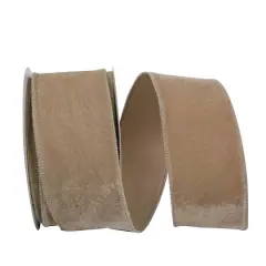 JAM Paper 2.5" x 10yd. Regal Taupe Wired Plush Velvet Ribbon