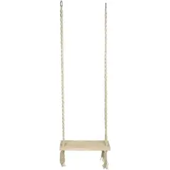 22" Ivory Rope Wooden Swing Chair