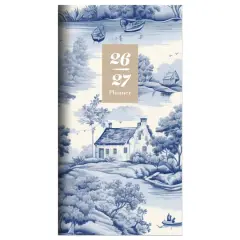 2026-2027 Blue Toile Small Monthly Pocket Planner