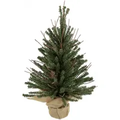 18" Unlit Warsaw Twig Artificial Christmas Tree in Burlap Base