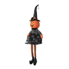 Glitzhome&reg; 30" Halloween Fabric Dressed Pumpkin Sitter