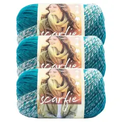 3 Pack Lion Brand&reg; Scarfie&reg; Yarn Cream/Teal