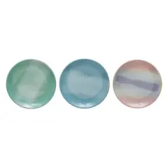Hello Honey&reg; 6" Multicolor Reactive Glaze Modern Stoneware Plate Set