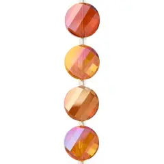 Amber Glass Faceted Round Beads, 18mm by Bead Landing&trade;