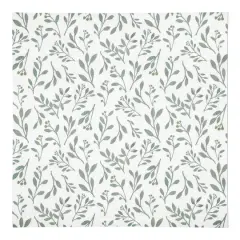 Delicate Floral Cotton Twill Napkin Green/White