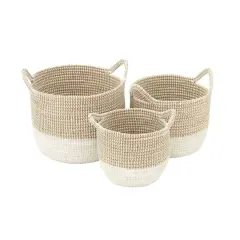 CosmoLiving by Cosmopolitan Brown Sea Grass Contemporary Storage Basket Set