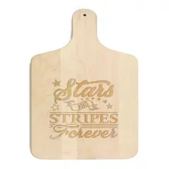 17" Stars and Stripes Forever Paddle Cutting Board Maple