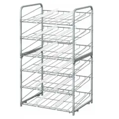 NEX&trade; 3-Tier Stackable Soda Can Rack Organizer, 2 Pack Silver