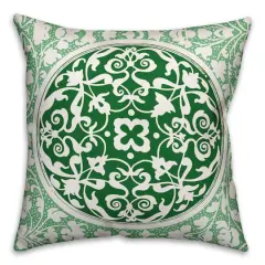 Green Irish Medallion Throw Pillow