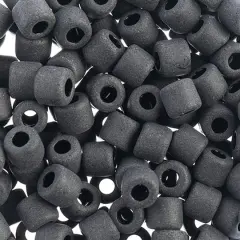 PRECIOSA Rola&trade; Opaque Czech Glass Seed Beads, 6.2mm Matte Black