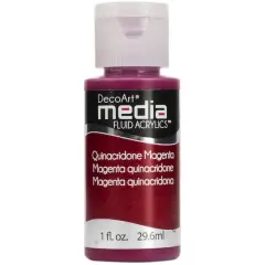 DecoArt Media&reg; Fluid Acrylic Paint, 1oz. Quinacridone Magenta