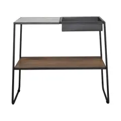 Hello Honey&reg; 16'' Metal and White Marble Console Table