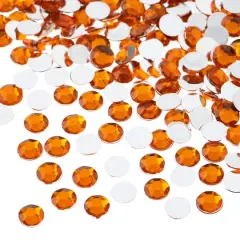 John Bead 6mm Acrylic Round Flat Back Rhinestones, 1,000ct. Orange