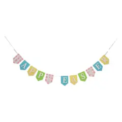 Glitzhome&reg; 6.5ft. Wooden Happy Easter Garland