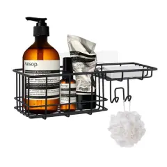 SunnyPoint Wall Mounted Shower Basket Black