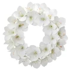 24'' White Amaryllis Wreath