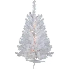 3ft. Pre-Lit Snow White Artificial Christmas Tree, Clear LED Lights
