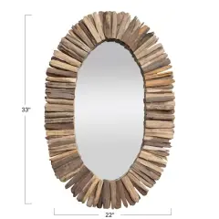 Hello Honey&reg; 33" Natural Coastal Oval Driftwood Framed Wall Mirror