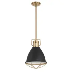 Hello Honey&reg; Kent Industrial Oversized Caged Metal Ceiling Light Black/Gold