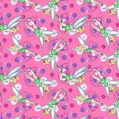 Disney&reg; Tink Fashion Pink Tinkerbell Allover Cotton Fabric