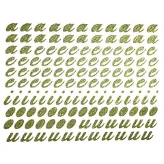 JAM Paper Lowercase Vowels Gold Script Floral Adhesive