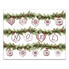 Noel Ornament Garland Canvas Wall Art