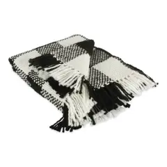 DII&reg; Black & White Check Acrylic Woven Throw
