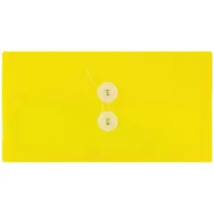JAM Paper #10 Plastic Envelopes with Button & String Tie Closure, 12ct. Yellow