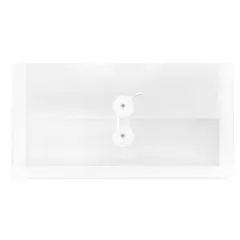 JAM Paper #10 Plastic Envelopes with Button & String Tie Closure, 12ct. Clear